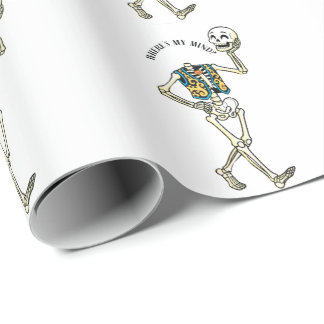Papel De Regalo ¿Dónde Está Mi Mente Patrón Divertido de Esqueleto
