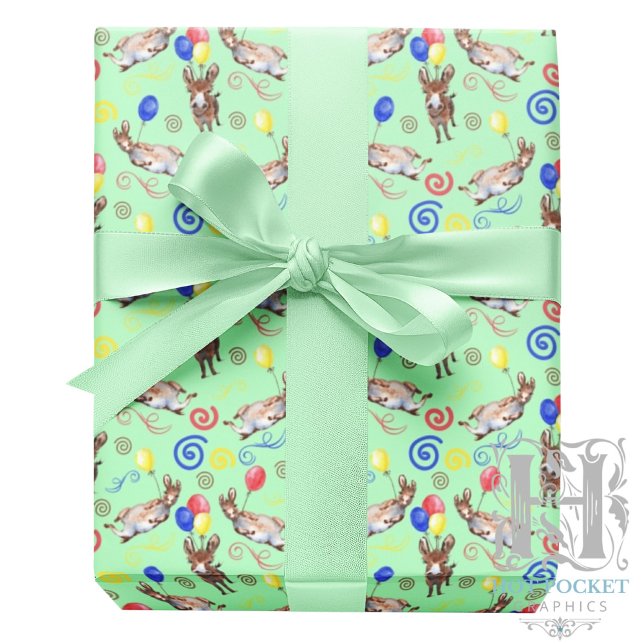 Papel De Regalo Donkey Wrapping Paper in Green (Subido por el creador)