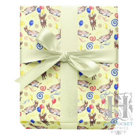 Papel De Regalo Donkey Wrapping Paper in Yellow