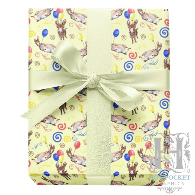 Papel De Regalo Donkey Wrapping Paper in Yellow (Subido por el creador)