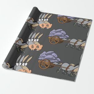 Papel De Regalo Donkies que tira de un carro