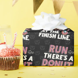 Papel De Regalo Donut at the Finish Line Funny Fitness Motivation