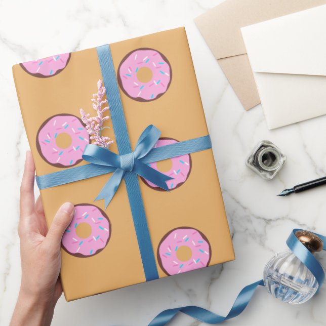 Papel De Regalo Donut de chocolate con vidrio rosado (Regalar)