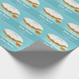 Papel De Regalo Donut Hole Sprinkles Food Blue Baby Shower