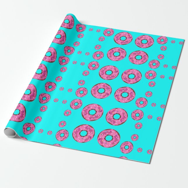 Papel De Regalo Donuts de crema rosa (Desenrollado)