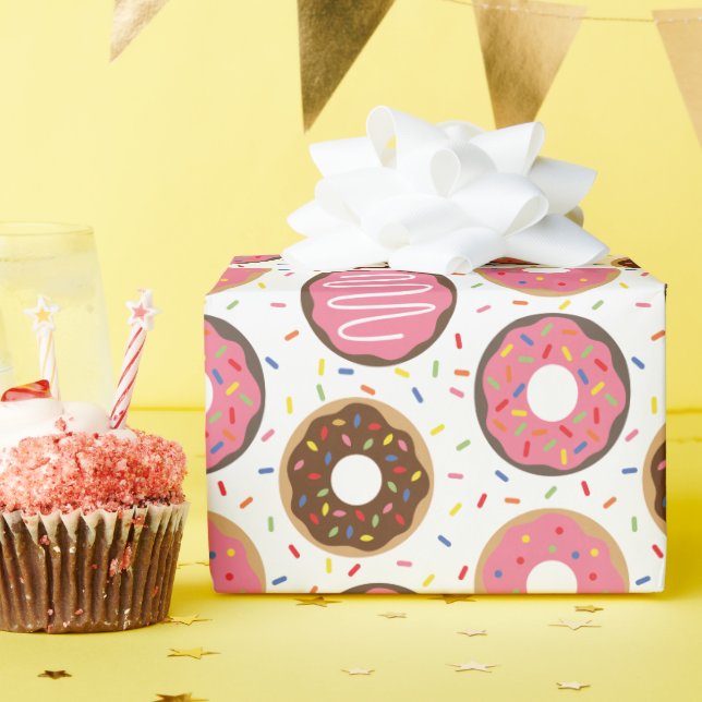 Papel De Regalo Donuts de rociadores rosados (Fiesta de cumpleaños )