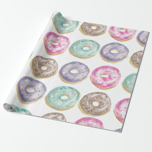 Papel De Regalo Donuts en acuarela