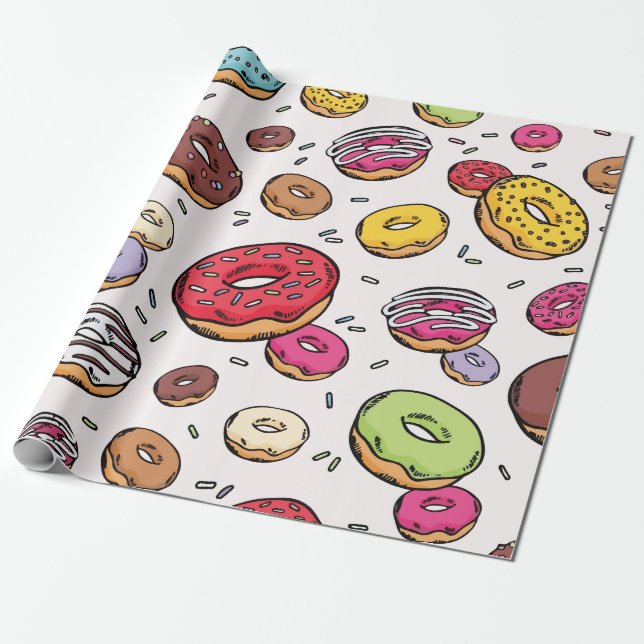 Papel De Regalo Donuts seamless pattern (Desenrollado)