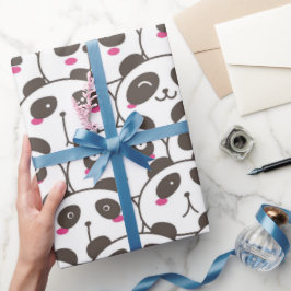Papel De Regalo Doodle de oso panda divertido