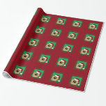 Papel De Regalo Doodle la navidad rubia<br><div class="desc">Doodle graciosa cabeza con Weihnachtsgrüßen</div>