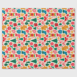 Papel De Regalo Doodle Navideño Adorable - Pan de Jengibre Reno