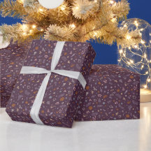 Doodle Navideños Retro en profundo tono púrpura ci