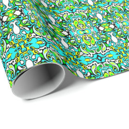 Papel De Regalo doodle retro swirl estilo vintage de los años 60