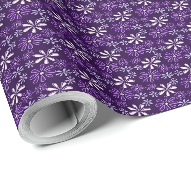 Papel De Regalo Doodle violeta violeta violeta morado (Esquina del rollo)