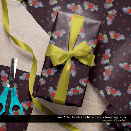 Papel De Regalo Doodles de Love Note para amantes de la música
