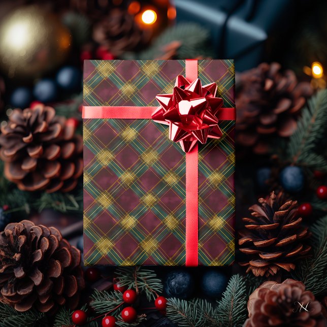Papel De Regalo Dorada, verde y amarilla - Rústico festivo (Subido por el creador)