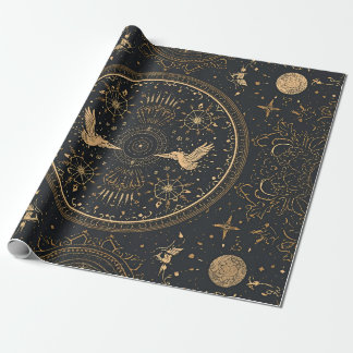 Papel de Regalo Dorado Celestial – Estrellas Gótic