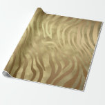 Papel De Regalo Dorado Lujo Lujoso Zebra Jungle Safari Glam<br><div class="desc">papel de envoltura de personalizado</div>