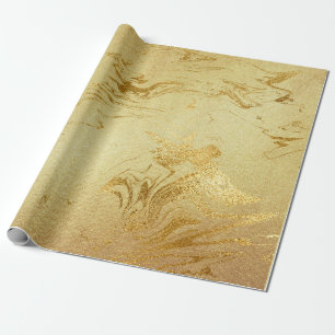 Papel De Regalo Dorado Marble Molten Glam Brillo