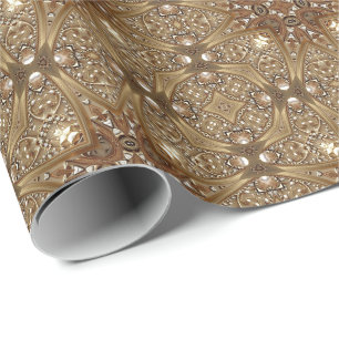 Papel de Regalo Dorado Ornamental