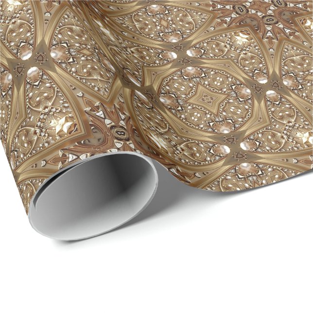 Papel de Regalo Dorado Ornamental (Esquina del rollo)