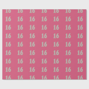 Papel De Regalo Dorado Plata Dulce Dieciséis Cumpleaños Rosa Envue