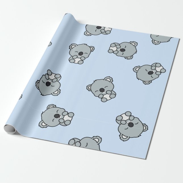 Papel De Regalo Dormir Koala (Desenrollado)