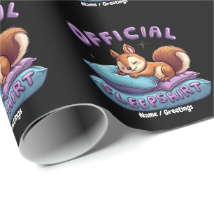 Papel De Regalo Dormir Oficial de Ardilla Lindo y Divertido