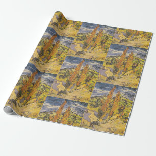 Papel De Regalo Dos álamos en los Alpilles de Vincent Van Gogh