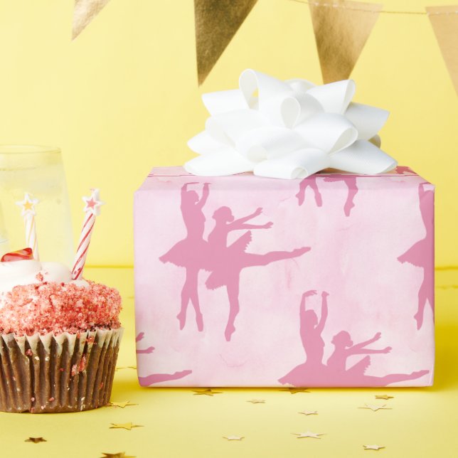Papel De Regalo Dos Ballerinas Rosa Todas Las Ocasiones (Fiesta de cumpleaños )