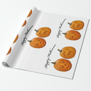 Papel de regalo Dos Calabazas Feliz Halloween