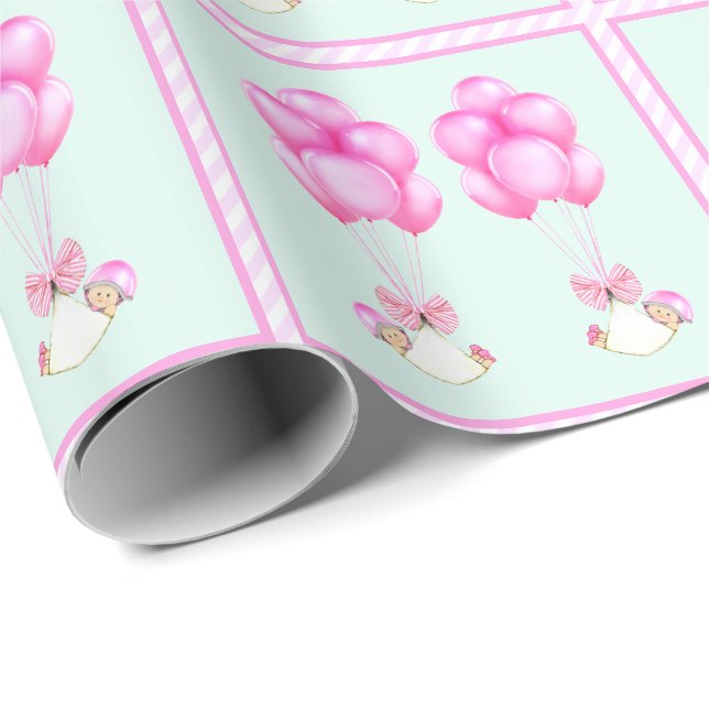 Papel De Regalo Dos Chicas Baby Shower Gift (Esquina del rollo)
