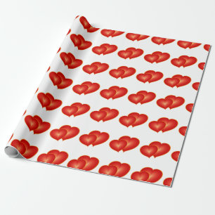 Papel De Regalo Dos corazones rojos, gráfico de arte digital moder
