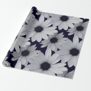 Papel De Regalo dos flores blancas