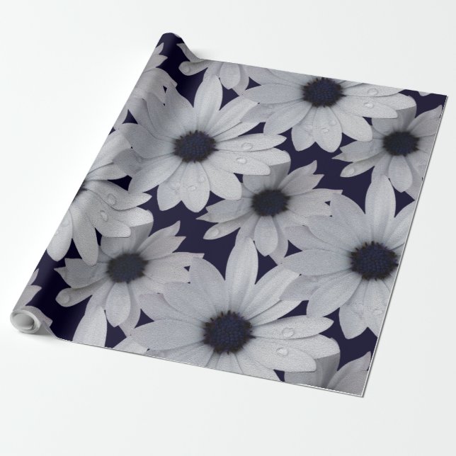 Papel De Regalo dos flores blancas (Desenrollado)