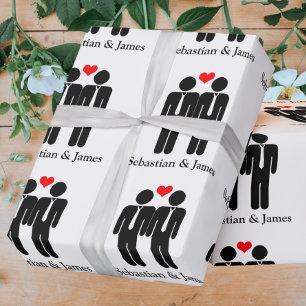 Papel De Regalo Dos Grooms En El Personalizable Boda De Los Lazos