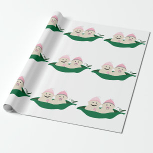 Papel De Regalo Dos guisantes en una vaina hermanan a niñas