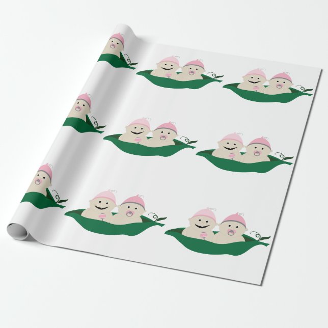 Papel De Regalo Dos guisantes en una vaina hermanan a niñas (Desenrollado)
