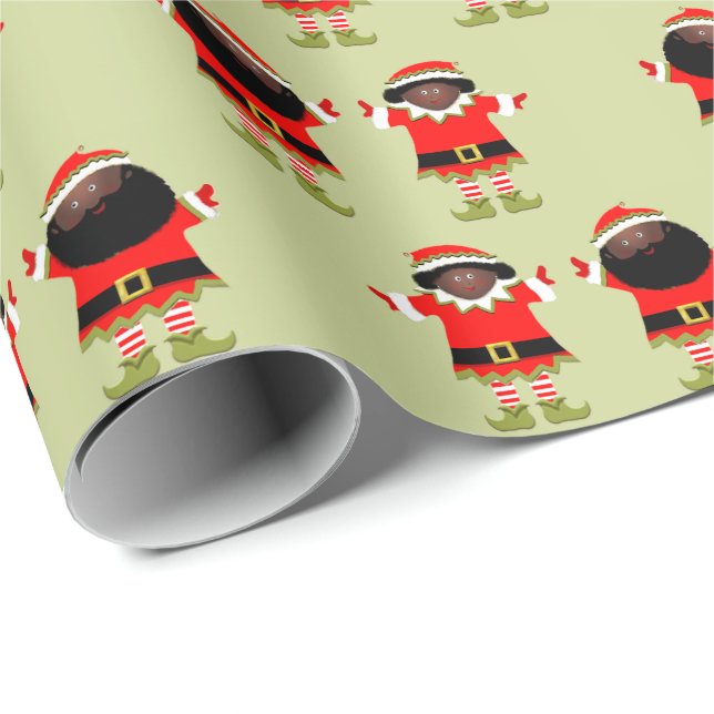 Papel De Regalo Dos Navidades Elves Gift (Esquina del rollo)