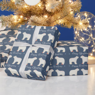 Papel De Regalo Dos osos polares blancos