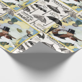 Papel De Regalo Dos paraguas de patrón vintage sombreros de hombre
