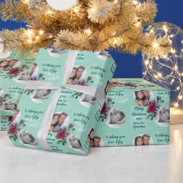 Papel De Regalo Dos Rosas de Navidades de plantillas de fotos
