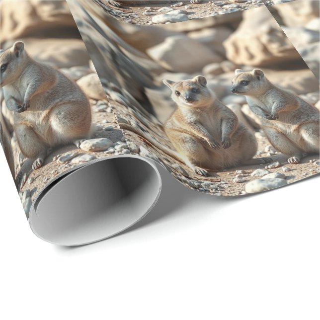 Papel De Regalo Dos Rottnest Australianos Es Land Quokkas, (Esquina del rollo)