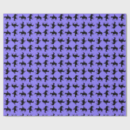 Papel De Regalo Dos vaqueros a caballo siluetas - Periwinkle
