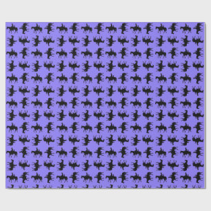 Papel De Regalo Dos vaqueros a caballo siluetas - Periwinkle