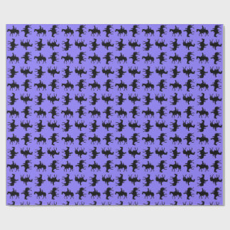 Papel De Regalo Dos vaqueros a caballo siluetas - Periwinkle 