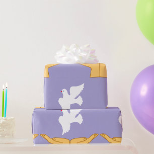 Papel De Regalo Dove Bird World Peace White