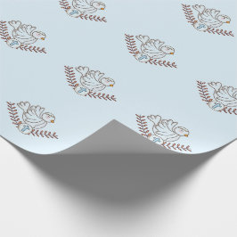 Papel De Regalo Dove Cross Bautismo Religioso Christening Baby Boy