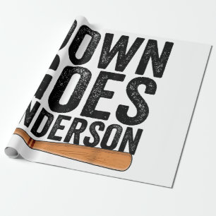 Papel De Regalo DOWN GOES ANDERSON FUNNY BASEBALL regalo ANDERSON