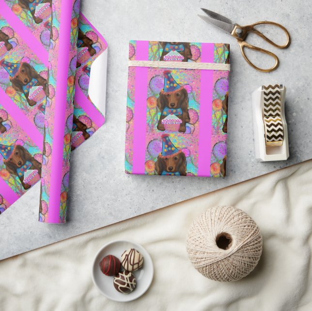 PAPEL DE REGALO DOXIE ROJO DE PELO LARGO (Artesanía)